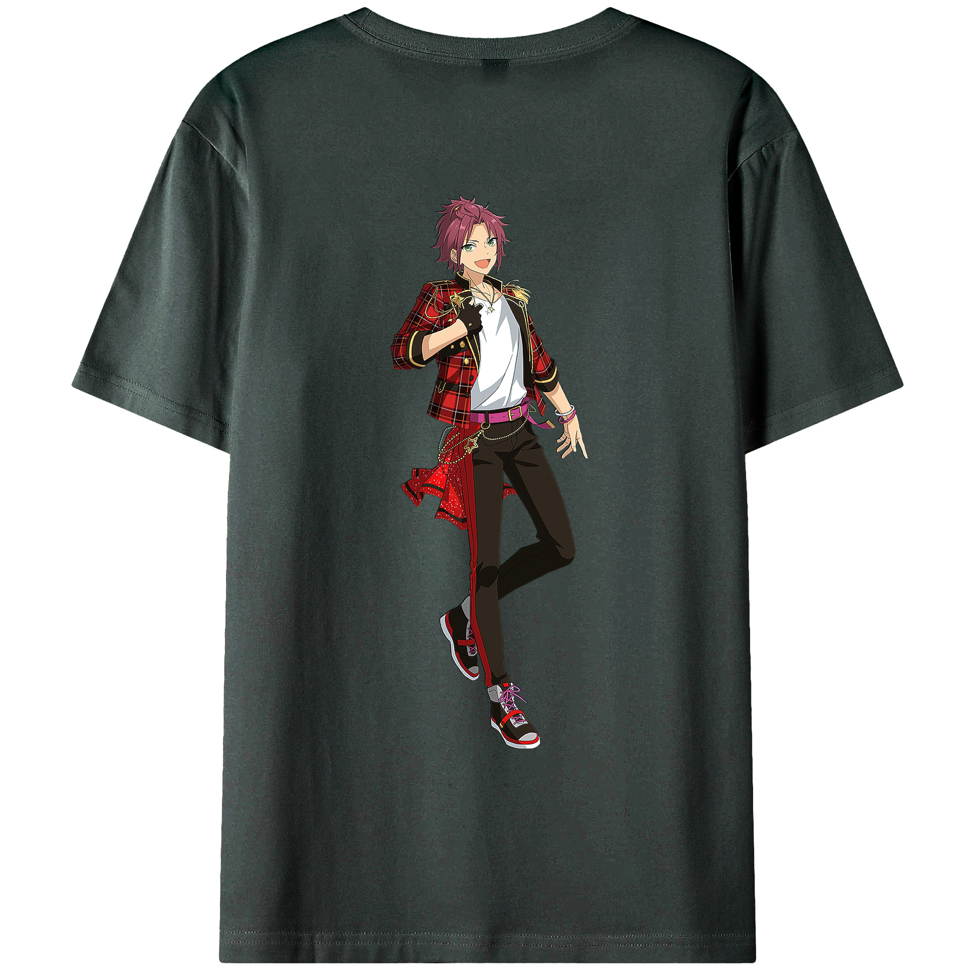 （画像用） あんさんぶるスターズ! Ensemble Stars 綿100％ メンズ半袖Tシャツ（バックプリント） 通気性